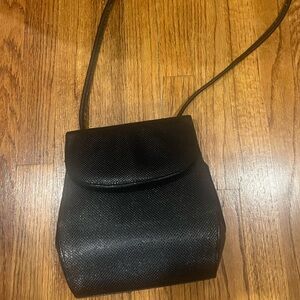 Vintage Stuart Weitzman Black Textured Leather Bag